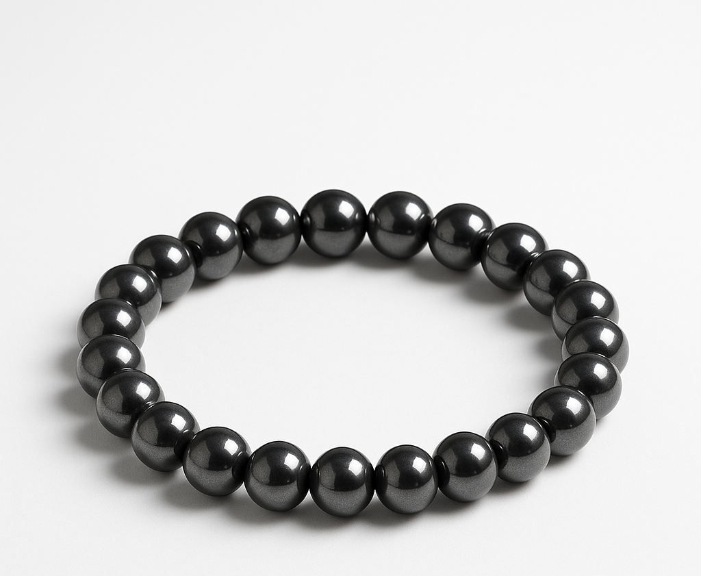 AAA Hematite Bracelet 8mm: Grounding, Protection & Chakra Balancing | stretch bracelet
