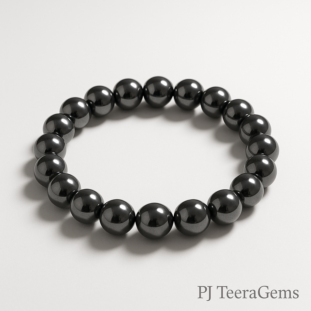 AAA Hematite Bracelet 8mm: Grounding, Protection & Chakra Balancing | stretch bracelet 5