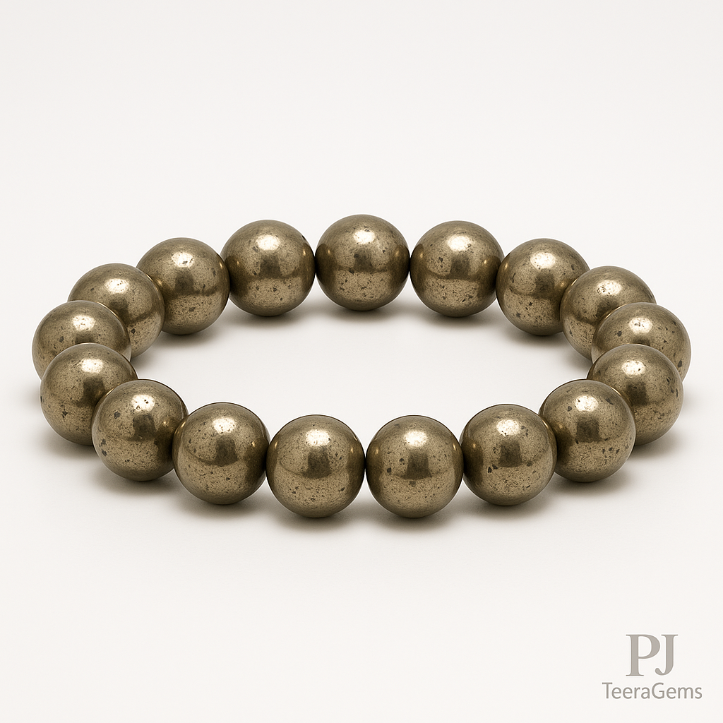 AAA Pyrite Bracelet 8mm: Handmade Healing Crystal for Wealth & Protection | 8 12mm bracelet 5
