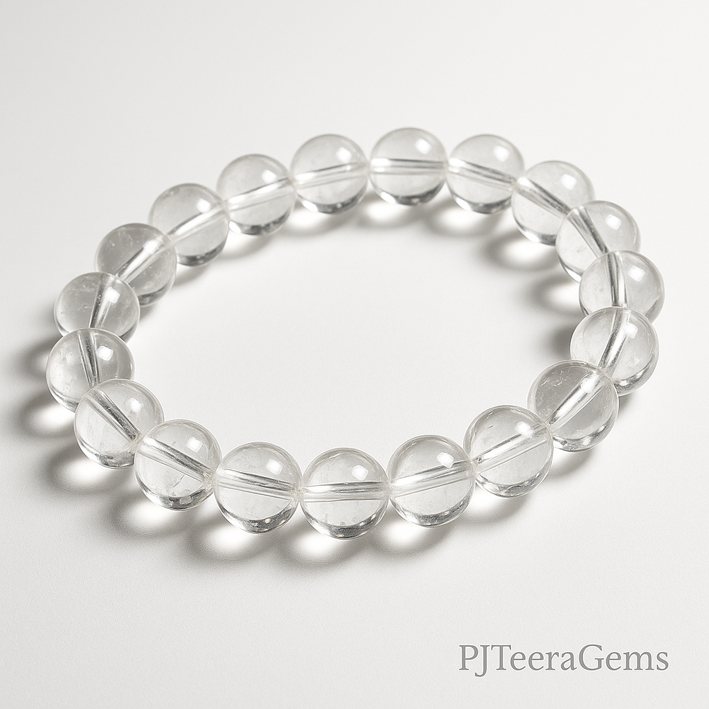 Energized White Quartz Bracelet: Handmade Crystal Healing Jewelry | 8 12mm bracelet 4