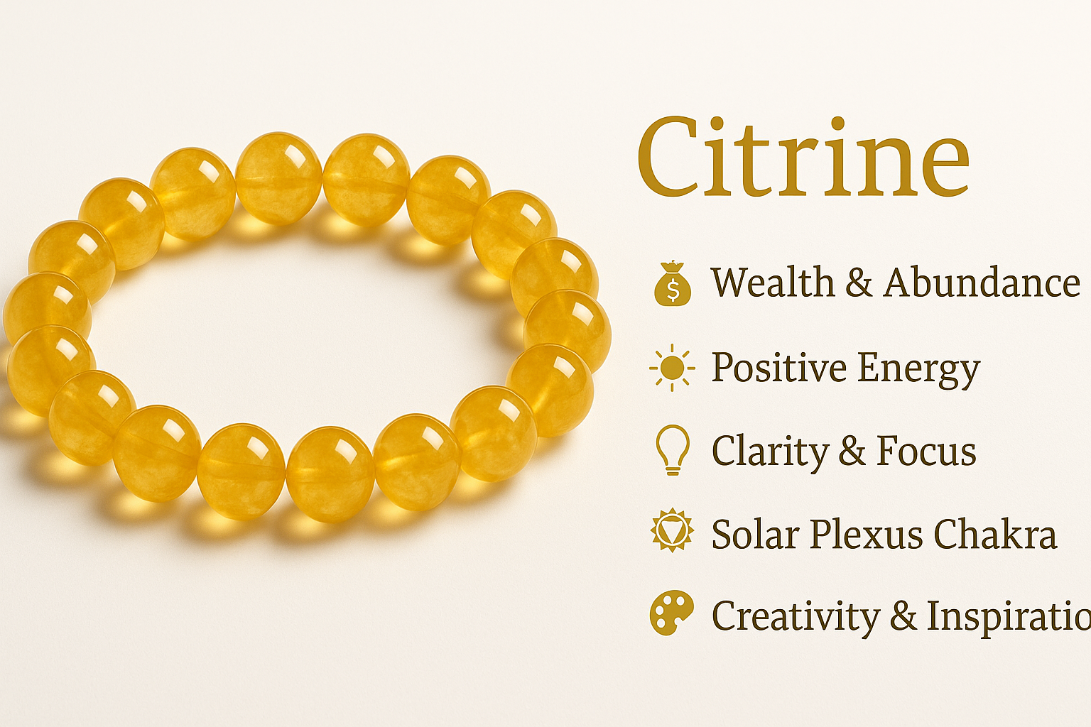 Yellow Calcite Bracelet: AAA Grade Crystal, Positivity & Confidence | 8 12mm bracelet 2