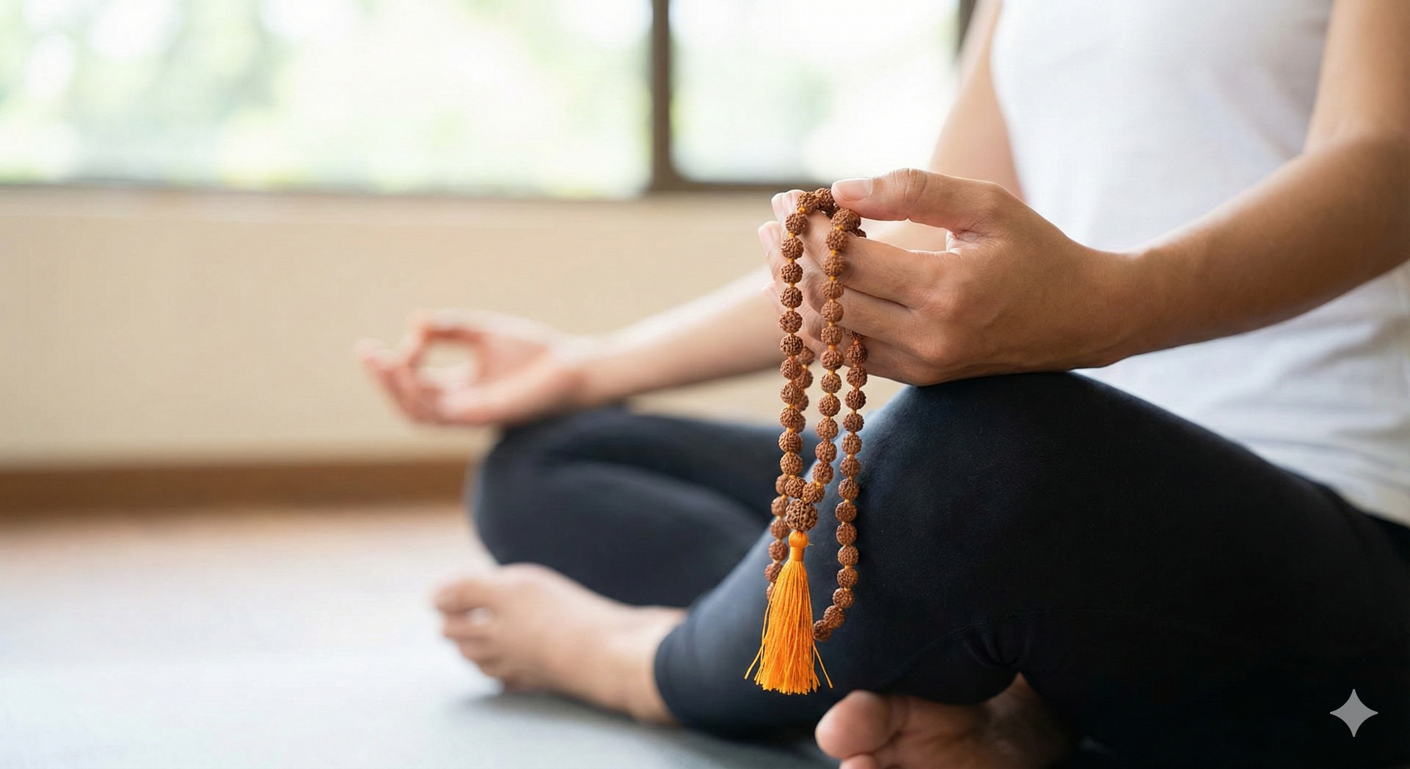 5 Mukhi Rudraksha Mala, Indian Prayer Rosary, Yoga Meditation Beads 3