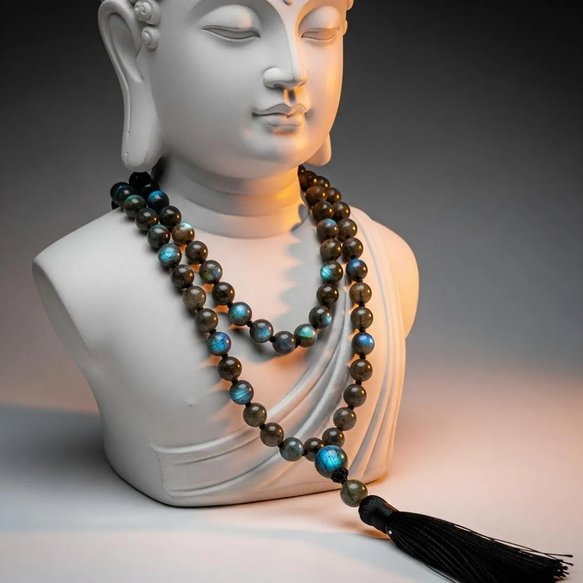 knotted mala | Labradorite Mala Necklace 3