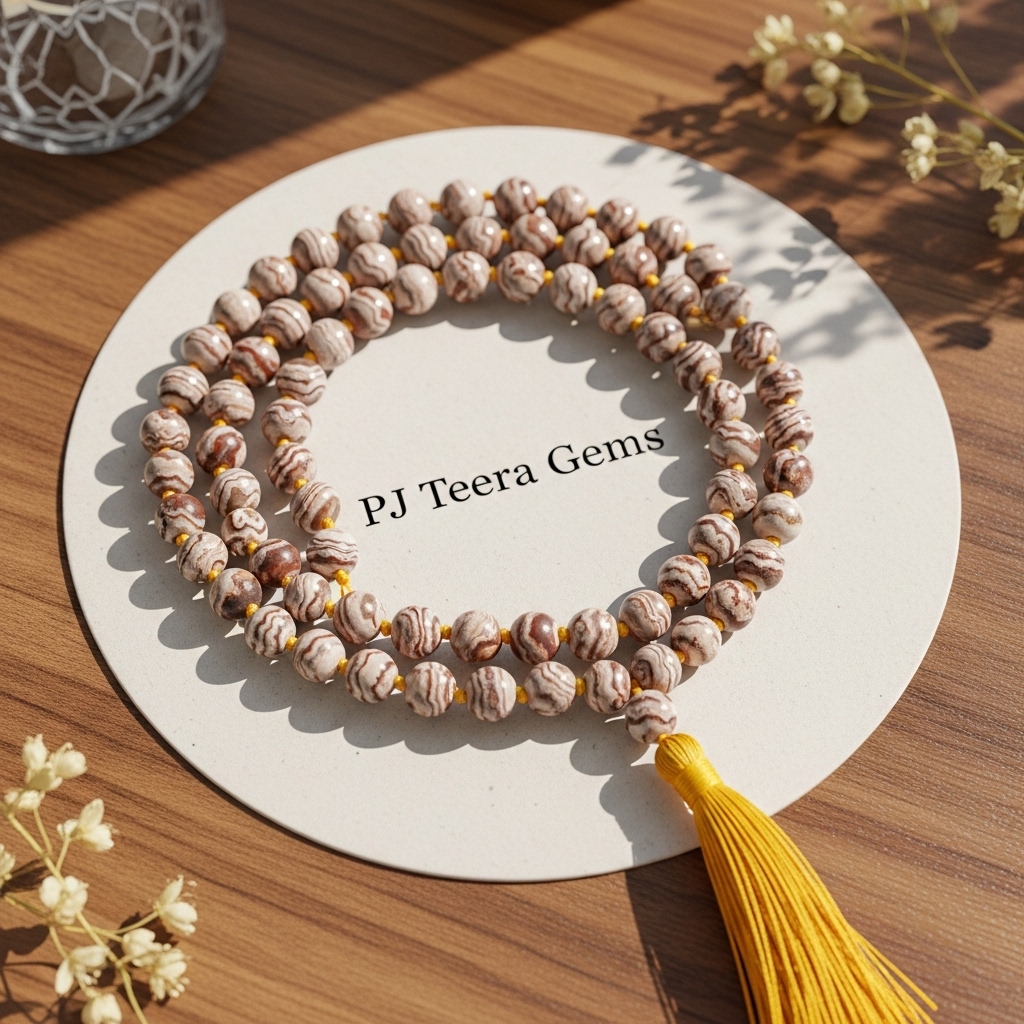 Crazy Lace Agate Mala | Hand-Knotted 108 Bead Meditation Necklace | japa mala 3