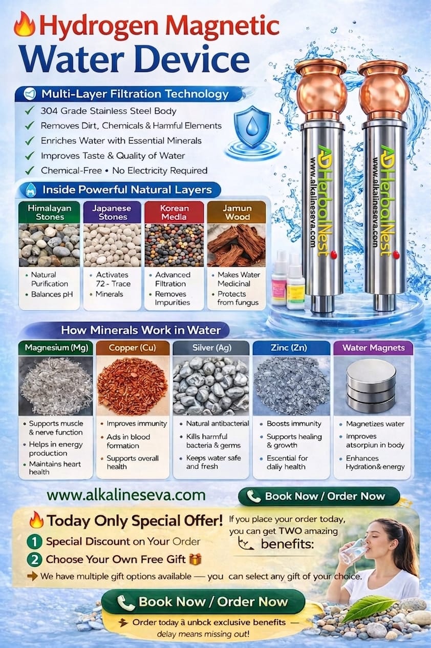 Hydrogen Magnetic Water Device | 304 Stainless Steel Purifier, Mineral Enhancer 5
