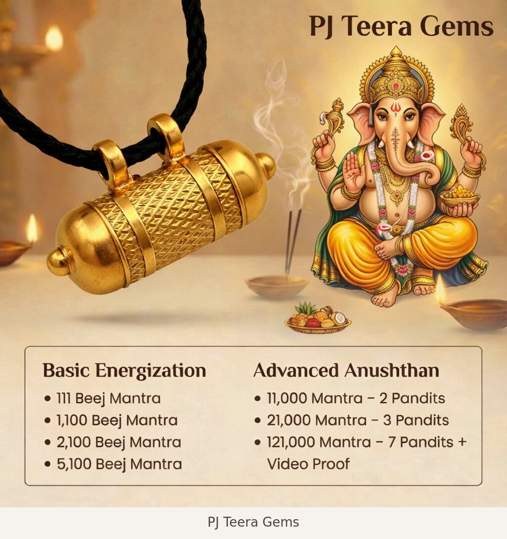 Ganesh Kavach Amulet Pendant | PJ Teera Gems