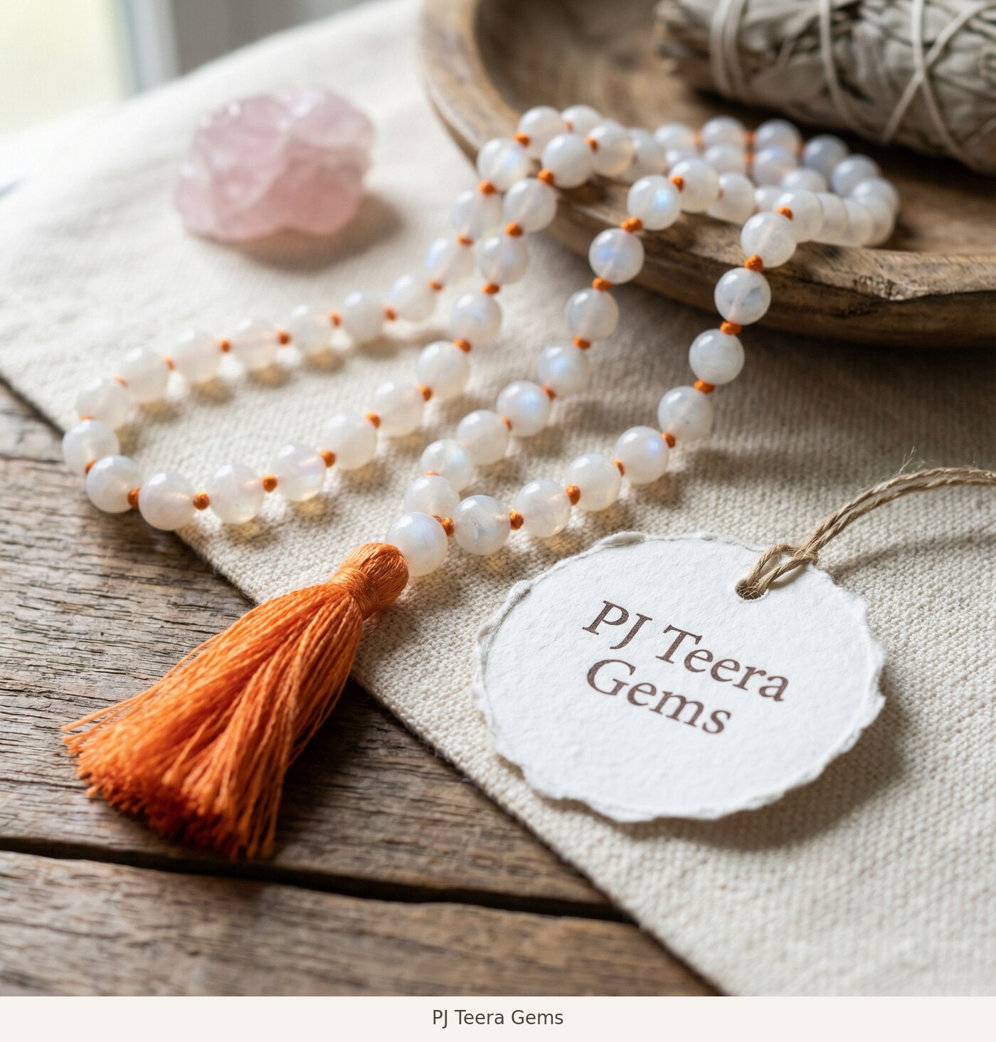 Moonstone Mala, 108 Beads | PJ Teera Gems